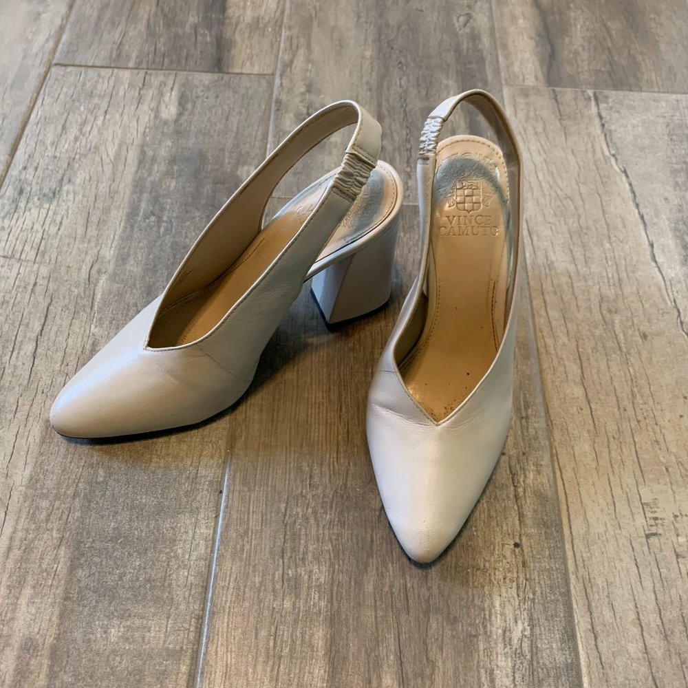Vince Camuto Leather Nude Heels